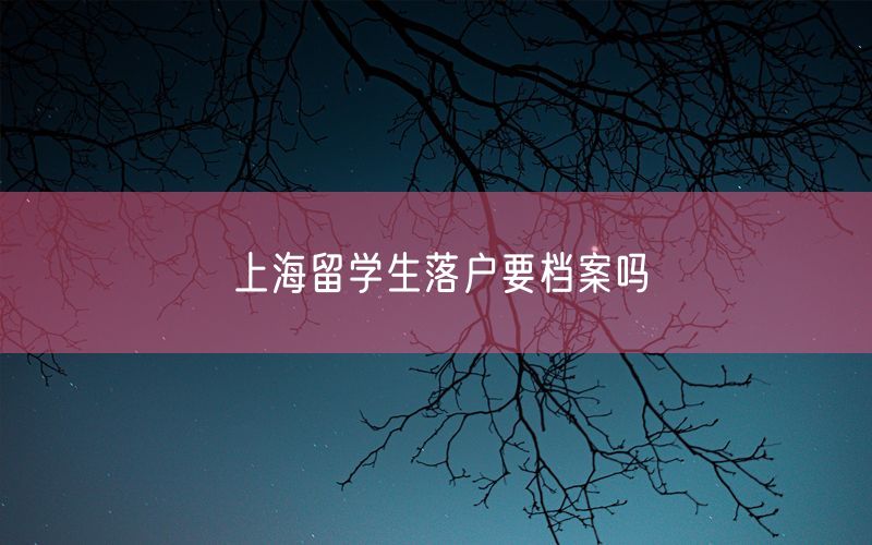 上海留学生落户要档案吗