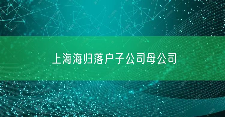 上海海归落户子公司母公司