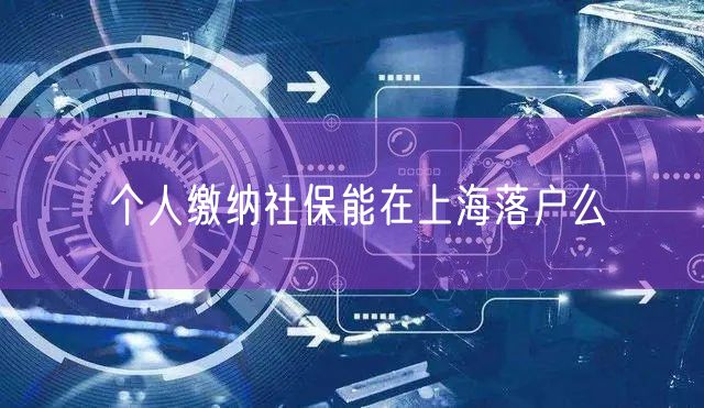 个人缴纳社保能在上海落户么