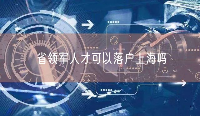 省领军人才可以落户上海吗