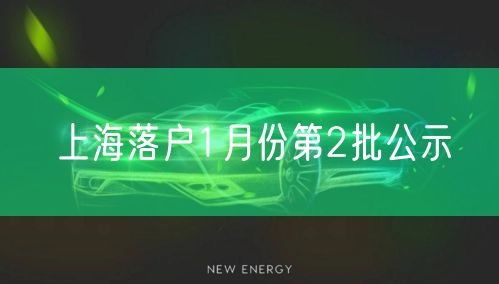 上海落户1月份第2批公示