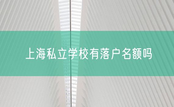 上海私立学校有落户名额吗