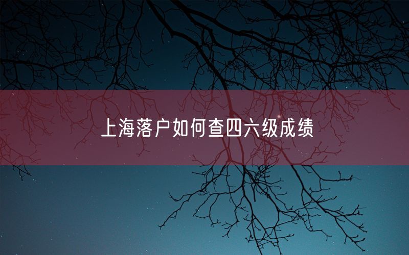 上海落户如何查四六级成绩