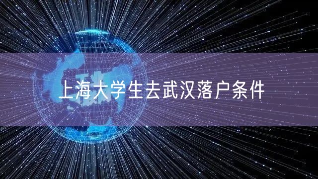 上海大学生去武汉落户条件