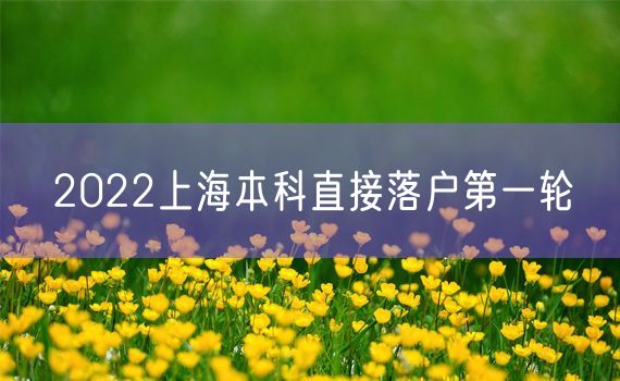 2022上海本科直接落户第一轮