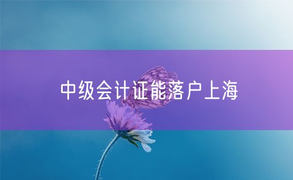 中级会计证能落户上海