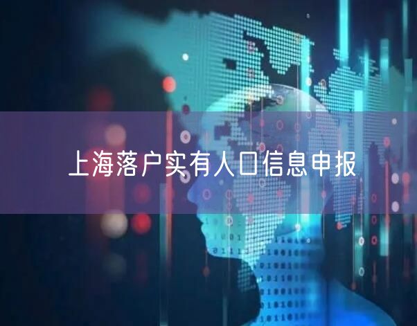 上海落户实有人口信息申报