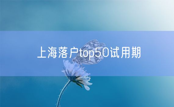 上海落户top50试用期