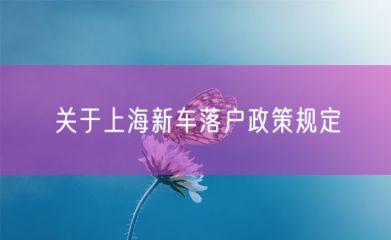 关于上海新车落户政策规定