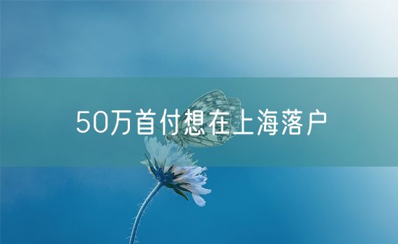 50万首付想在上海落户