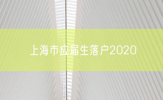 上海市应届生落户2020