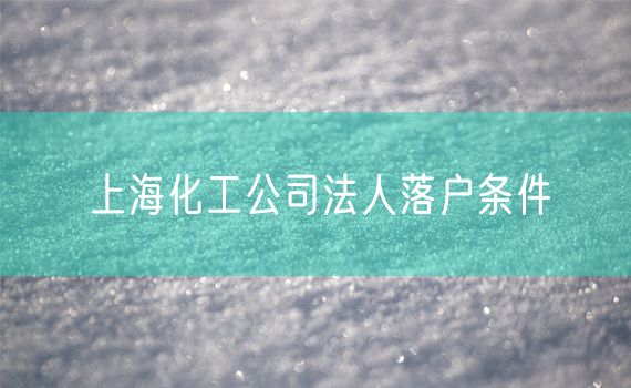 上海化工公司法人落户条件