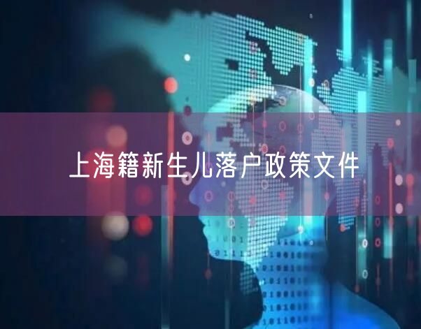 上海籍新生儿落户政策文件