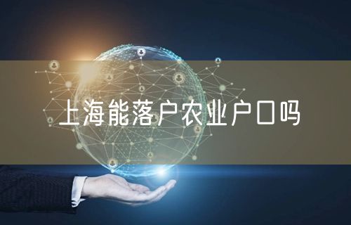 上海能落户农业户口吗