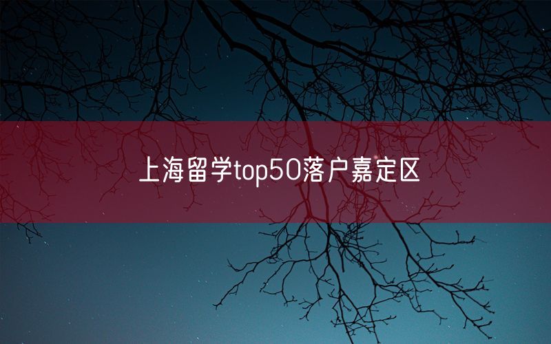 上海留学top50落户嘉定区