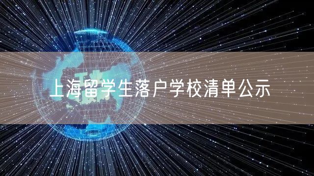 上海留学生落户学校清单公示