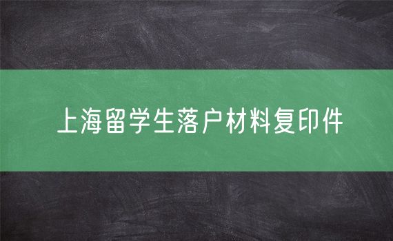 上海留学生落户材料复印件