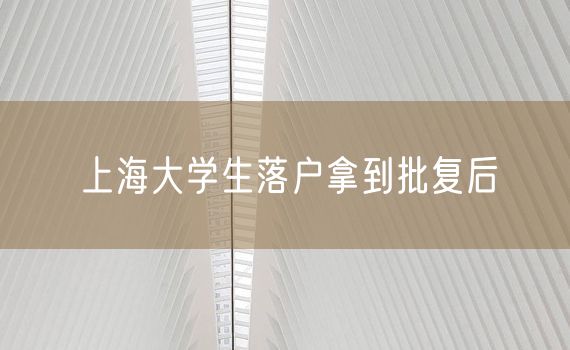 上海大学生落户拿到批复后