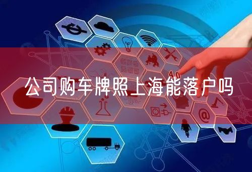 公司购车牌照上海能落户吗