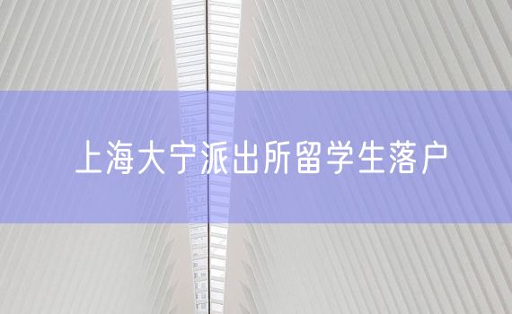 上海大宁派出所留学生落户