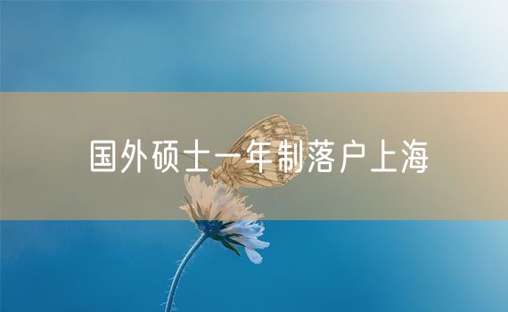 国外硕士一年制落户上海