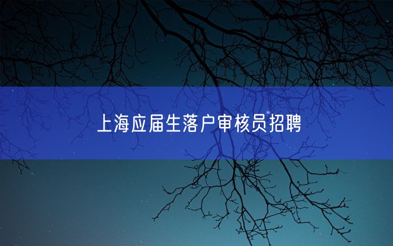 上海应届生落户审核员招聘