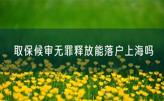 取保候审无罪释放能落户上海吗