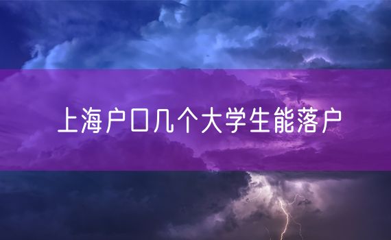 上海户口几个大学生能落户