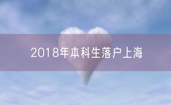 2018年本科生落户上海