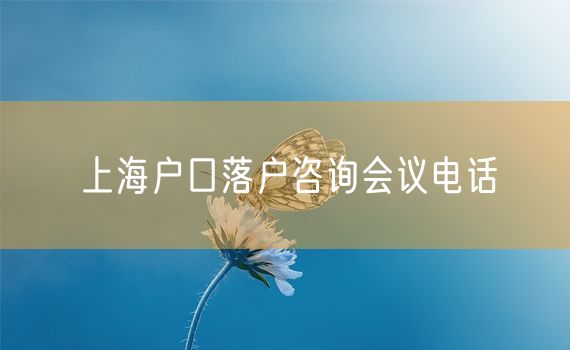 上海户口落户咨询会议电话