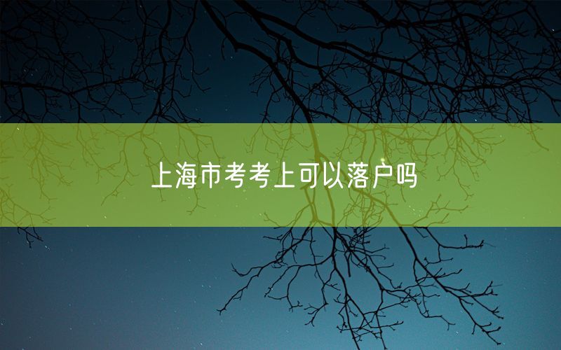 上海市考考上可以落户吗