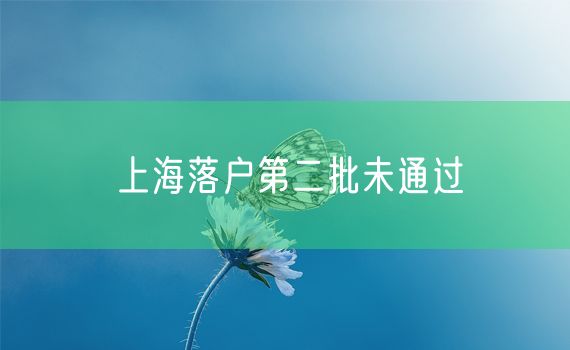 上海落户第二批未通过