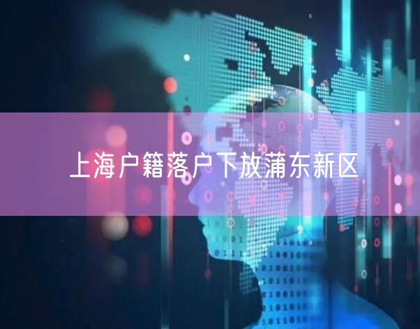 上海户籍落户下放蒲东新区