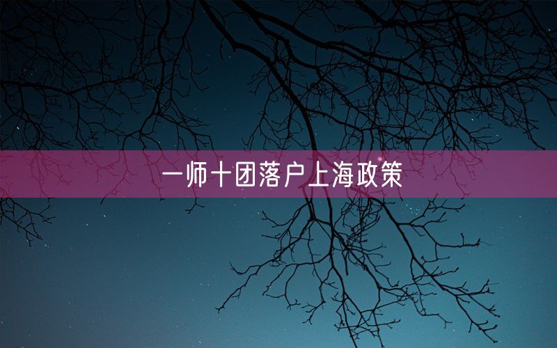 一师十团落户上海政策