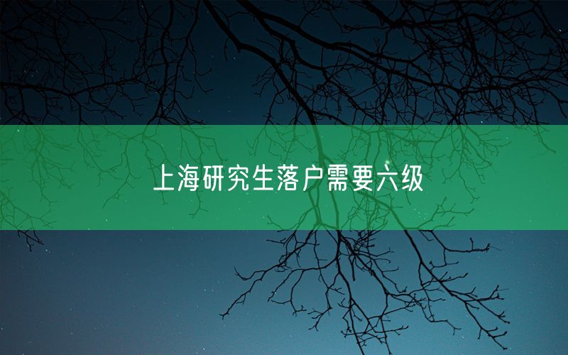 上海研究生落户需要六级