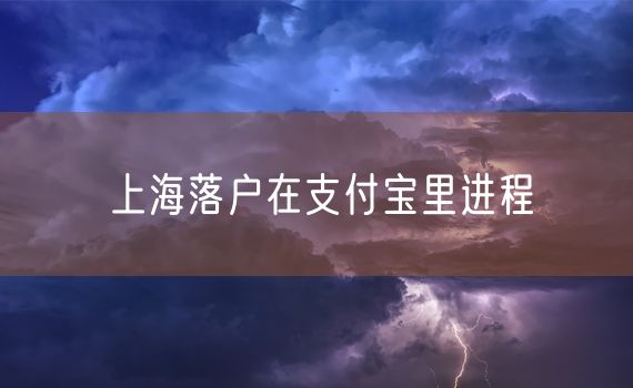 上海落户在支付宝里进程