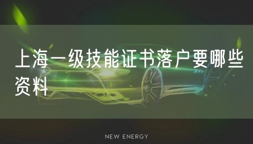 上海一级技能证书落户要哪些资料