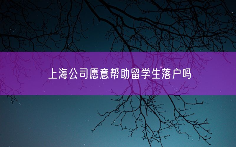 上海公司愿意帮助留学生落户吗