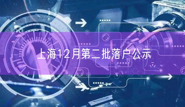 上海12月第二批落户公示