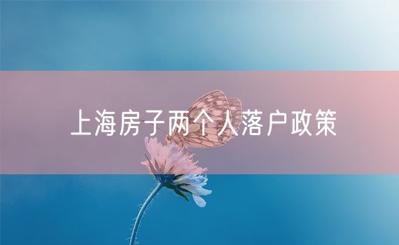 上海房子两个人落户政策