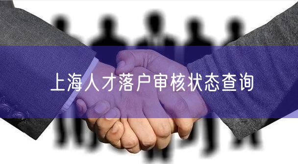 上海人才落户审核状态查询