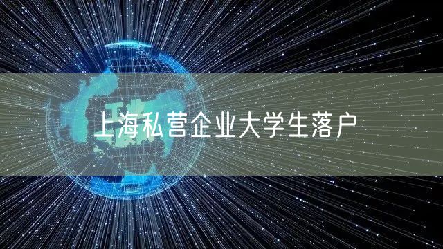 上海私营企业大学生落户