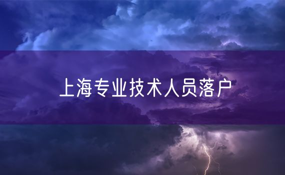 上海专业技术人员落户