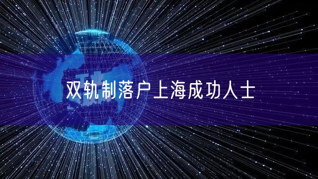 双轨制落户上海成功人士