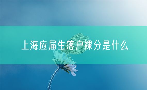 上海应届生落户裸分是什么