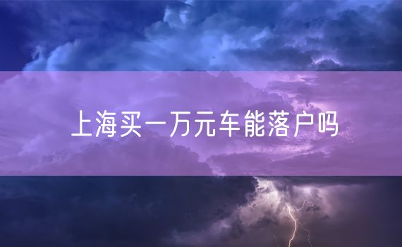 上海买一万元车能落户吗