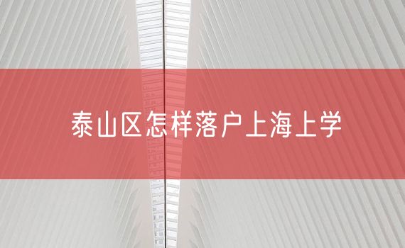 泰山区怎样落户上海上学