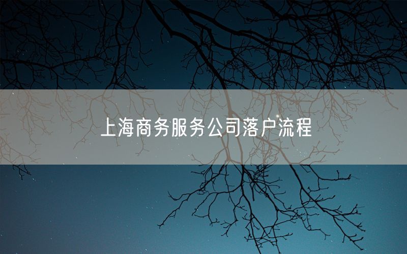 上海商务服务公司落户流程