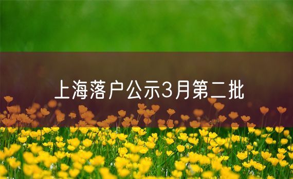 上海落户公示3月第二批