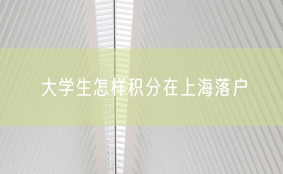 大学生怎样积分在上海落户